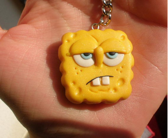 SpongeBob keychain 3D Print Model .c4d .max .obj .3ds .fbx .stl .blend 
