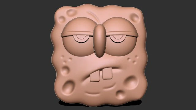 SpongeBob squarepants face 3D Print Model .c4d .max .obj .3ds .fbx .stl .blend 