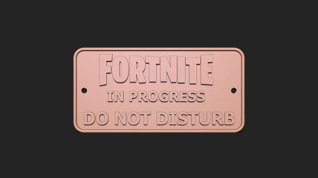 Fortnite sign Model do druku 3D .c4d .max .obj .3ds .fbx .stl .blend