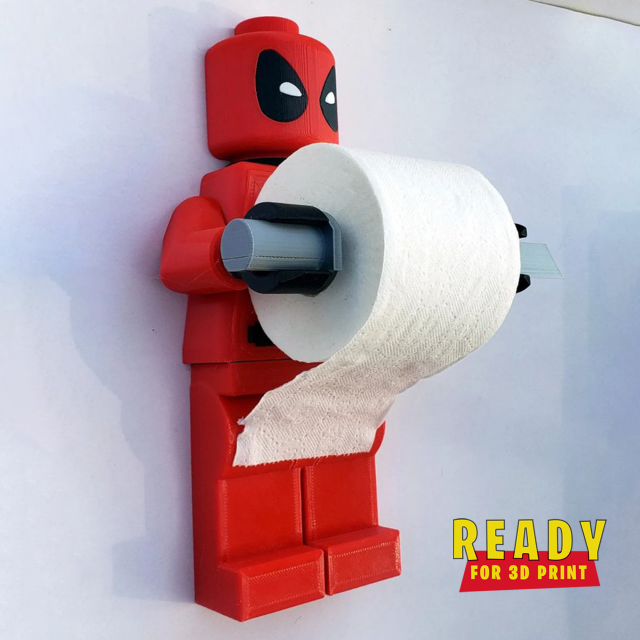 DEADPOOL TOILET PAPER HOLDER 3D प्रिंट मॉडल .c4d .max .obj .3ds .fbx .stl .blend 