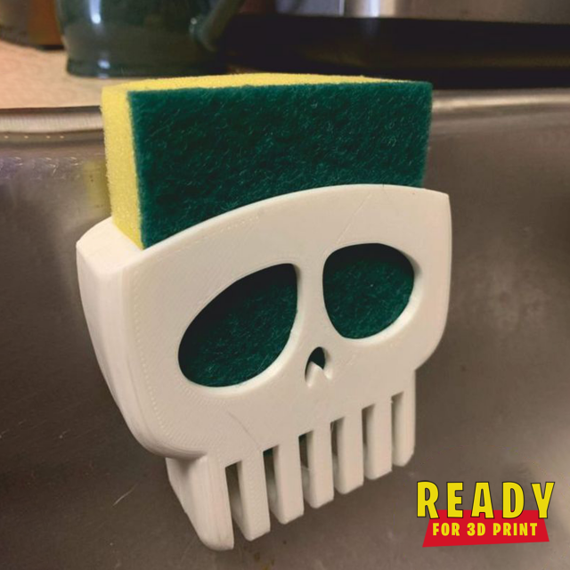HALLOWEEN SKULL SPONGE HOLDER 3D Print Model .c4d .max .obj .3ds .fbx .stl .blend 