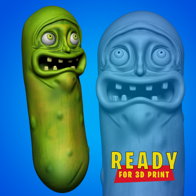 Pickle Rick 3D Print Model .c4d .max .obj .3ds .fbx .stl .blend 