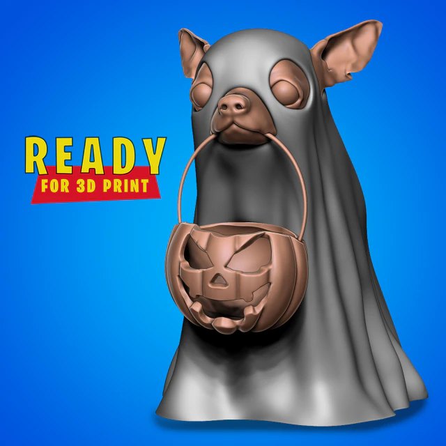 HALLOWEEN GHOST DOG 3D Print Model .c4d .max .obj .3ds .fbx .stl .blend 