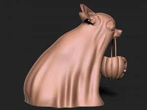 HALLOWEEN GHOST DOG 3D Print Model