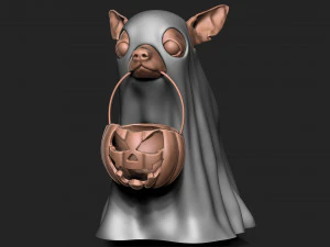 HALLOWEEN GHOST DOG 3D Print Model