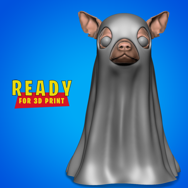 HALLOWEEN GHOST DOG Modèles 3D en vedette .c4d .max .obj .3ds .fbx .stl .blend 
