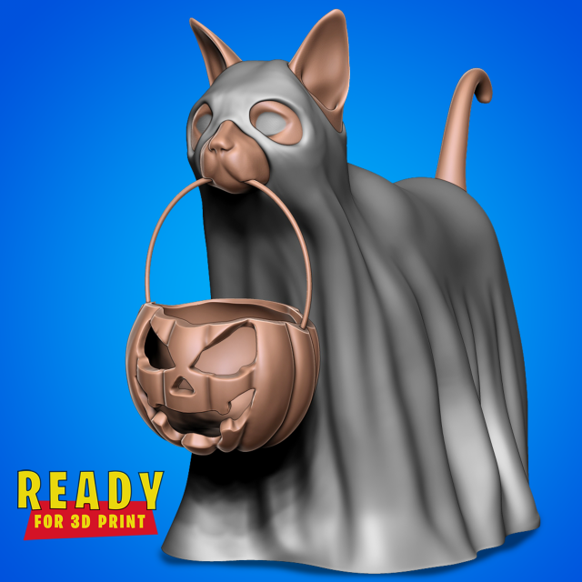 HALLOWEEN CAT Modelo de impresión 3D .c4d .max .obj .3ds .fbx .stl .blend 