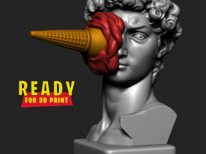 DAVID WITH ICE CREAM STATUE 3D Print Model