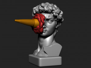 DAVID WITH ICE CREAM STATUE 3D प्रिंट मॉडल