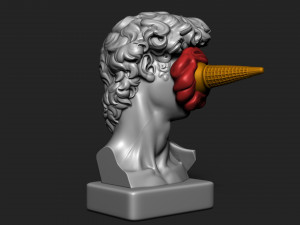 DAVID WITH ICE CREAM STATUE 3D प्रिंट मॉडल