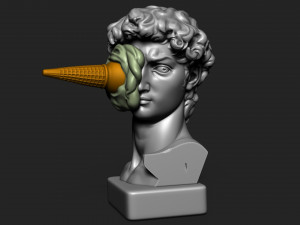 DAVID WITH ICE CREAM STATUE 3D प्रिंट मॉडल