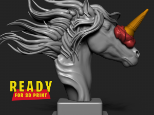 HORSE AND UNICORN WITH ICE CREAM 3D Print Model