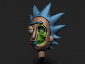 RICK AND MORTY - RICK SKULL 3D Print Model