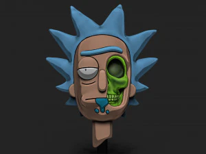 RICK AND MORTY - RICK SKULL 3D Print Model