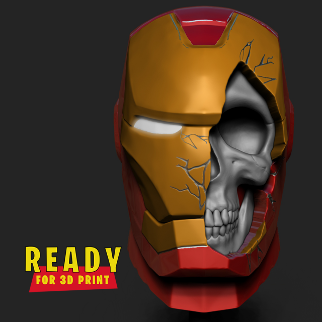 IRON MAN SKULL 3Dプリントモデル .c4d .max .obj .3ds .fbx .stl .blend 