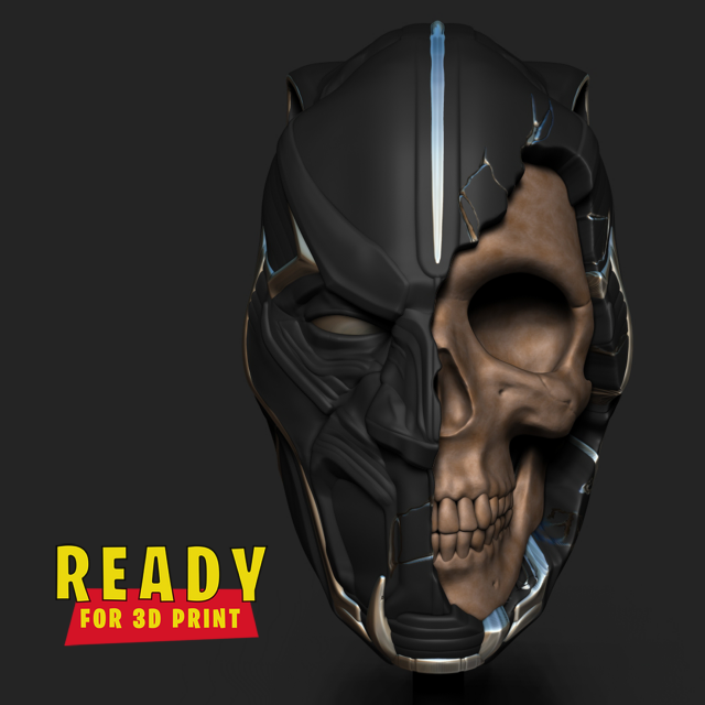 BLACK PANTHER SKULL 3D Print Model .c4d .max .obj .3ds .fbx .stl .blend 