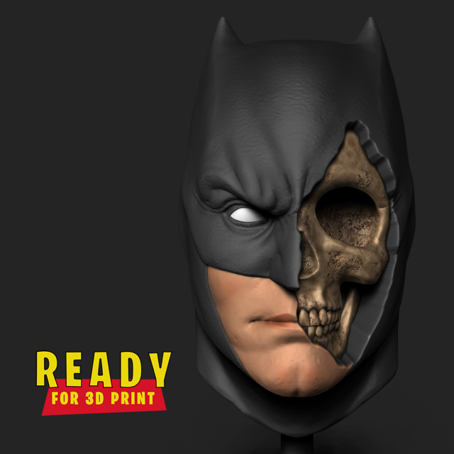 BATMAN SKULL 3D Принт Модель .c4d .max .obj .3ds .fbx .stl .blend 
