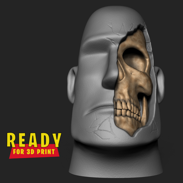 EASTER ISLAND HEAD 3D Print Model .c4d .max .obj .3ds .fbx .stl .blend 