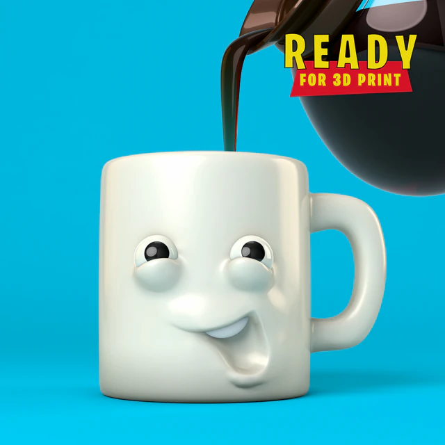 Hei&szlig;e Kaffeetasse 3D Druckmodell .c4d .max .obj .3ds .fbx .stl .blend 