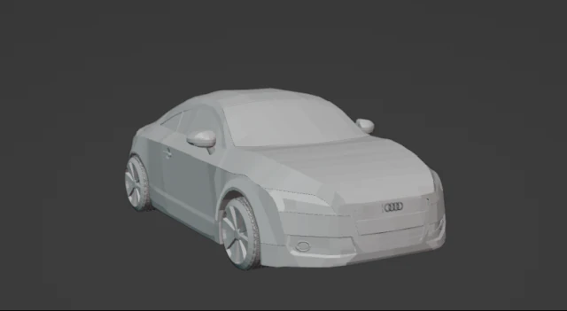 Low poly car audi tt 2009 3D Model .c4d .max .obj .3ds .fbx .stl .blend