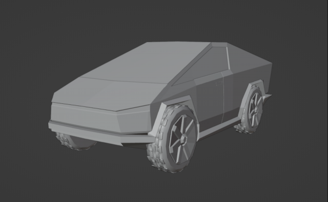 Tesla Cybertruck Coupe 3D Модель .c4d .max .obj .3ds .fbx .stl .blend 