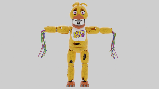 Witheredchica 3D 模型 .c4d .max .obj .3ds .fbx .stl .blend 