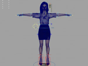 Oryantal Asyalı profesyonel kısa etekler, y&uuml;ksek topuklu ayakkabılar, dijital fig&uuml;rler, g&uuml;zel kadınlar Ruo Xi 3D Model