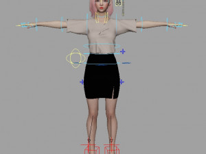 Oriental Asian professional short skirts high heels digital figures beautiful women Ruo Xi 3D 模型