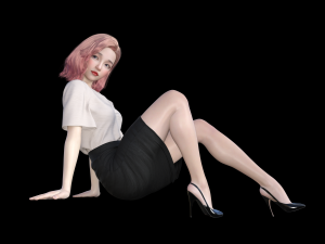 Oriental Asian professional short skirts high heels digital figures beautiful women Ruo Xi 3D 模型