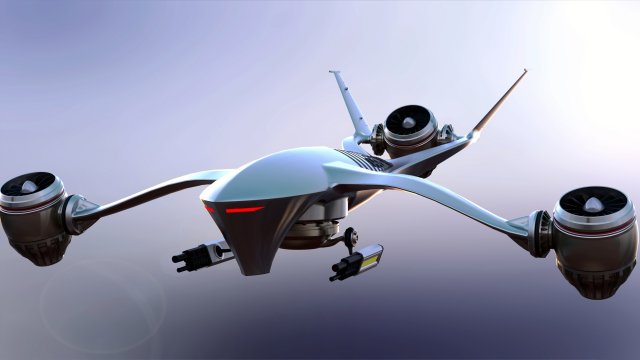 AVCI DRONE SHA-HA 3D Модель .c4d .max .obj .3ds .fbx .stl .blend 