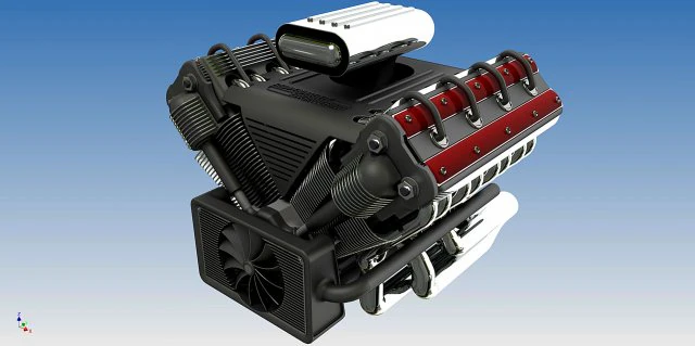 V8 MOTOR 3D Model .c4d .max .obj .3ds .fbx .stl .blend