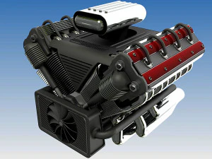 MOTOR V8 Modelo 3D