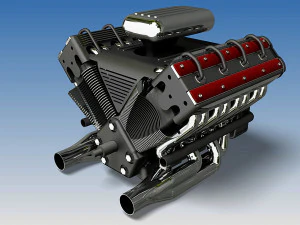 V8 MOTOR 3D Model