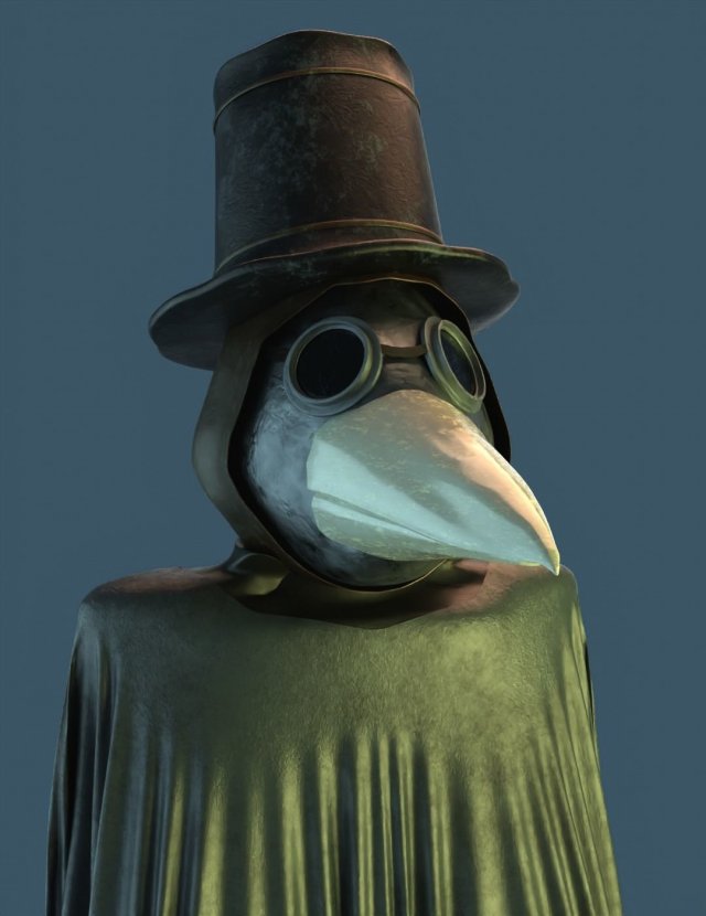 Plague Doctor 3D Модель .c4d .max .obj .3ds .fbx .stl .blend 