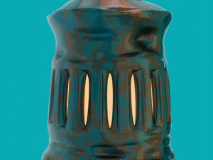 Stylized Latern on a pillar 3D Model