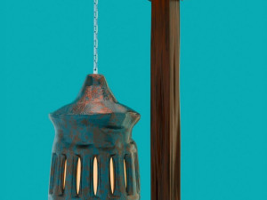 Stylized Latern on a pillar 3D Model
