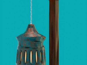 Stylized Latern on a pillar 3D Model