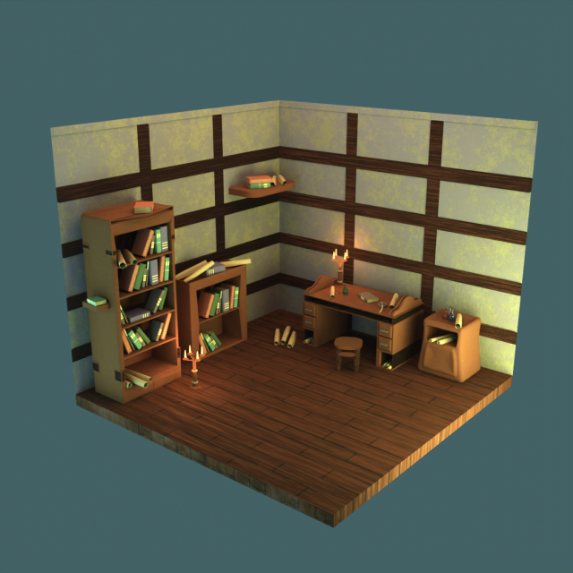 Stylized Room 3D Modell .c4d .max .obj .3ds .fbx .stl .blend