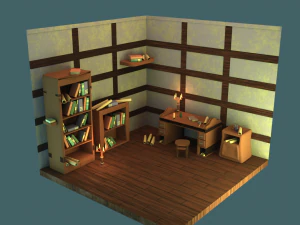 양식화된 방 3D 모델