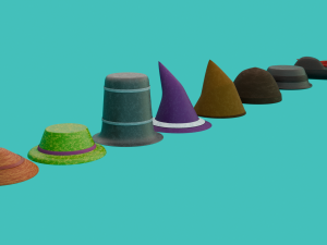 Lowpoly Hats 3D Model