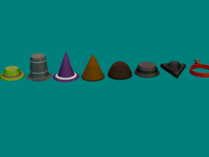 Lowpoly Hats 3D Model