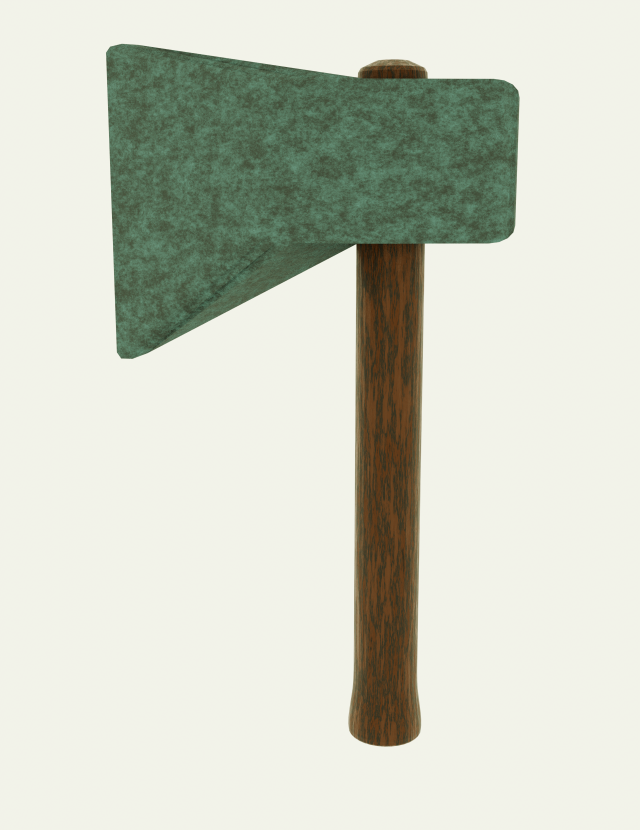 Lowpoly Axe 3D Model .c4d .max .obj .3ds .fbx .stl .blend 
