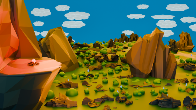 Stylized Landscape Lowpoly 3D-Modell .c4d .max .obj .3ds .fbx .stl .blend 