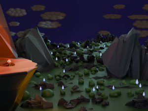 Stylized Landscape Lowpoly 3D-Modell