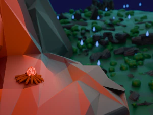 Stylized Landscape Lowpoly 3D Model