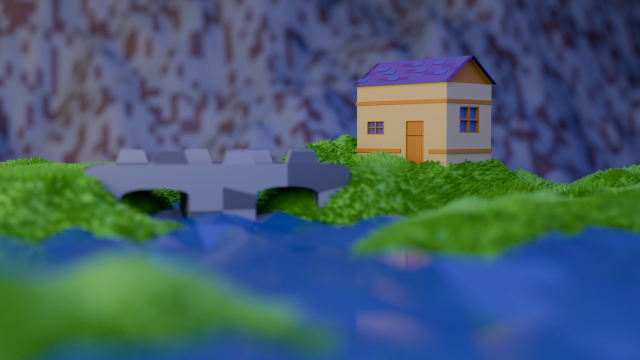 Lowpoly Stylized House 3D Model .c4d .max .obj .3ds .fbx .stl .blend 