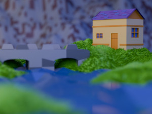 Lowpoly Stylized House 3D Model