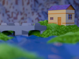 Lowpoly Stylized House 3D Model