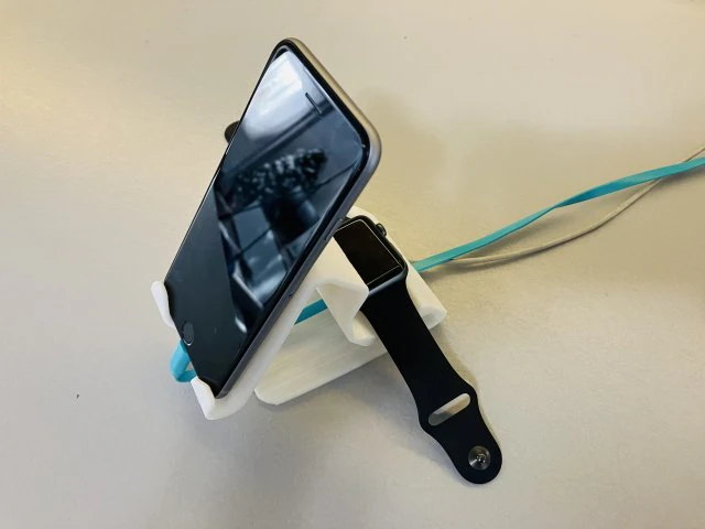 IPHONE AND APPLE WATCH CHARGING HOLDER - DOCKING 3D Print Model .c4d .max .obj .3ds .fbx .stl .blend 