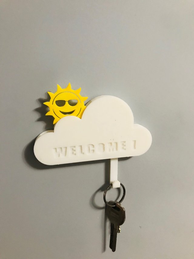 CLOUD KEY HOOK HOLDER Modello di stampa 3D .c4d .max .obj .3ds .fbx .stl .blend 